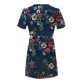 thumbnail image 4 of Robe Mini pour Femmes 2023 Été Décontractée à Manches Courtes Mignonne à Col Rond Robe Fluide à Imprimé Floral Ample Robe T-Shirt de Plage, 4 of 5