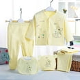 thumbnail image 2 of Ketyyh-chn99 0-3 Months Baby Girl Clothes Boy Girl Clothes and Accessories Set for Baby Boy and Girl Tops+2 Pants+Bib+Hat 5PCS Size for 0-3 Months,Yellow, 2 of 7