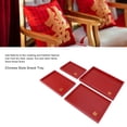 thumbnail image 3 of 4 Unids Bandejas De Madera Para Servir Juego De Bandejas Decorativas Platos Entretenidos Estilo Chino Boda Roja Té Café Plato De Merienda Fruta De Madera Bandeja De Dulces, 3 of 7