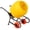 Yellow, variant on 224L 8CUFT Horizontal Portable Cement Mixer, Wheel Barrow Concrete Mixer 115V-60HZ Orange Steel for Construction Sites