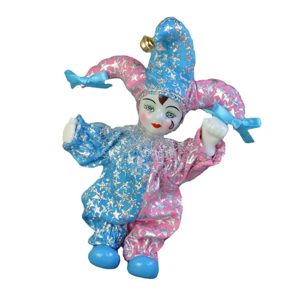 Zeiwohndc Funny Harlequin Doll s Porcelain Triangel Doll Sweet Triangel Figures Model