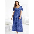 thumbnail image 4 of Only Necessities Plus Size Long Silky Lace-Trim Gown, 4 of 5