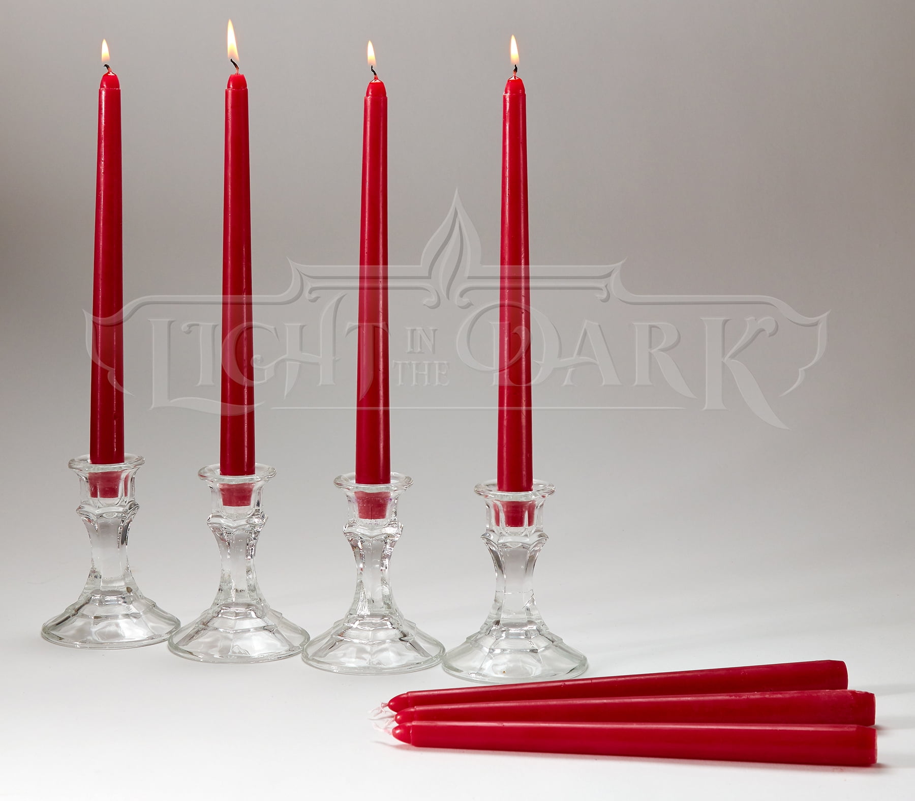 14 Red Taper Candles 12 Inch Tall 3/4 Inch Thick Burn 10 Hours (Color Is Core and Overdip