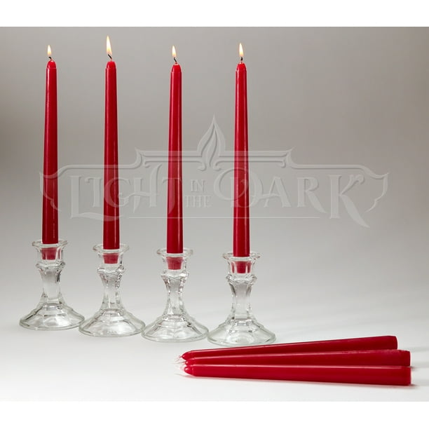 14 Red Taper Candles 12 Inch Tall 3/4 Inch Thick Burn 10 Hours (Color