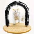 thumbnail image 5 of Cat Self-Groomer, Bristle Ring Brush Cat Arch with Cat Scratching Pad Cat Hair Brush Cat Back Scratcher Cat Massager for Indoor Cats, 5 of 8