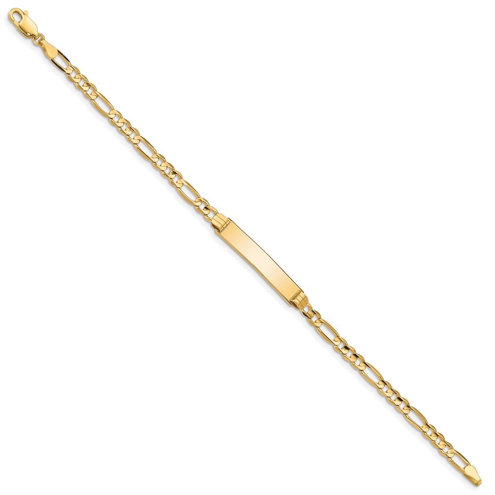 Primal Gold 10 Karat Yellow Gold Figaro Link ID Bracelet