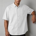 thumbnail image 6 of VgaVtl Summer Collared Shirt Men White Short Sleeve Minimalist Casual Everyday Button Mens Clothes Shirts, 6 of 7