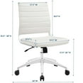 thumbnail image 2 of Modway Jive Modern Vinyl Armless Mid Back Office Chair in White, 2 of 6