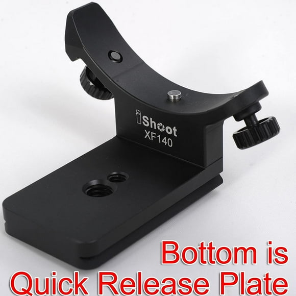 iShoot Metal Lens Collar Replacement Base Foot Stand Adapter for Fuji XF 100-400mm F4.5-5.6 R LM OIS WR Telephoto Lens Tripod Mount Ring-Bottom is Camera Quick Release Plate Feature