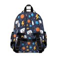 thumbnail image 3 of Basketball and Star Navy Pattern Cute School Backpack Bag for School with Padded Back and Adjustable Shoulder Straps 15.25"x11.5"x5.25", 3 of 5