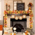 thumbnail image 2 of Guirnalda de hojas de arce otoñal artificiales, planta colgante para Acción de Gracias, Halloween, decoración de chimenea, decoración navideña para el hogar, 2 of 5