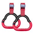 thumbnail image 3 of Colaxi Gymnastics Rings Exercise Rings Multifunction Children Adjustable Strap Gift Gym Rings Training for Workout Fitness Equipment Red 1m Webbing, 3 of 7