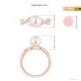thumbnail image 5 of Angara Freshwater Cultured Pearl Criss Cross Shank Engagement Ring in 14K Rose Gold for Women | June Birthstone Jewelry for Her, 5 of 8