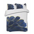 thumbnail image 2 of Navy Blue Gold Twin Size Down Alternative Comforter,Lightweight Comforter Quilt Bedding Set with Pillow Shams Abstract Line Art Troditional Ink Painting All Seasons Bed Comforter Duvet Insert 68"x86", 2 of 7