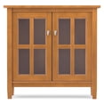 thumbnail image 4 of Simpli Home Warm Shaker 32 inch Wide Solid Wood Transitional Low Storage Cabinet in Light Golden Brown, 4 of 12
