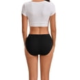 thumbnail image 3 of INNERSY Women's Cotton Jacquard Underwear Breathable Hipster Panties 3 Pack(S,Black), 3 of 8