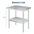 thumbnail image 2 of Bingirl Table de Préparation en Acier Inoxydable 30 x 60 Pouces avec Dosseret, Tablette Inférieure Réglable, Table Commerciale Robuste avec Tablette Inférieure Réglable pour Usage Extérieur, Restaurants, Hôtels, Fonctionne, 2 of 7