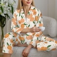 thumbnail image 6 of Lsque Peaches Pattern Long Sleeve Pajama Set for Women - Soft 2-Piece Sleepwear and Loungewear Set with Pockets, Comfy Nightwear-, 6 of 7