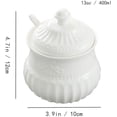 thumbnail image 3 of Relief White Ceramic Creamer and Sugar Bowl Set Coffee Serving Set Cream Pitcher, 3 of 8