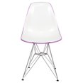 thumbnail image 3 of LeisureMod Cresco Molded 2-Tone Eiffel Base Dining Side Chair in White Purple Set of 4, 3 of 8