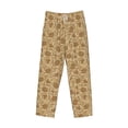 thumbnail image 4 of Xecao Brown Flowers Men's Straight Lounge Pajama Pants: The Ultimate in Comfortable Sleepwear, 4 of 9