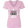 thumbnail image 3 of Inktastic Queen of the Slots Women's V-Neck T-Shirt, 3 of 5
