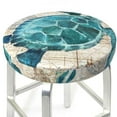 thumbnail image 3 of Balery Watercolor Sea Turtle Velvet Round Bar Chair Cushion Cover Adjustable, Protects From Scratches And Stains, Soft & Washable Ideal For Wooden And Metal Stools - 12 Inch, 3 of 7