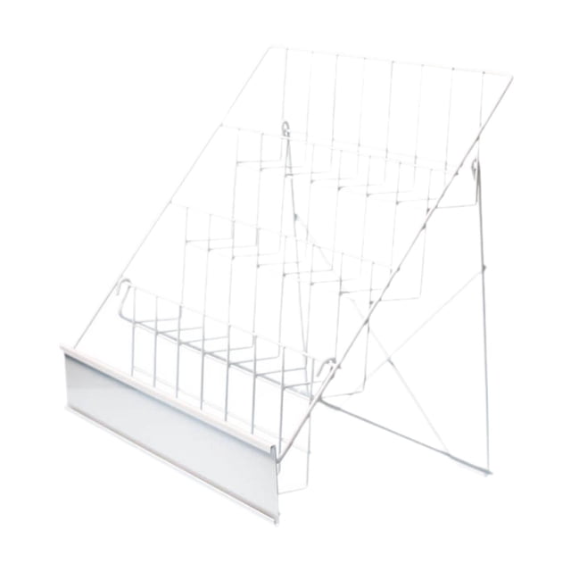 Mostrador de exhibición de CD de mesa, estructura de alambre para firma de libros, oficina de galería, metal. blanco