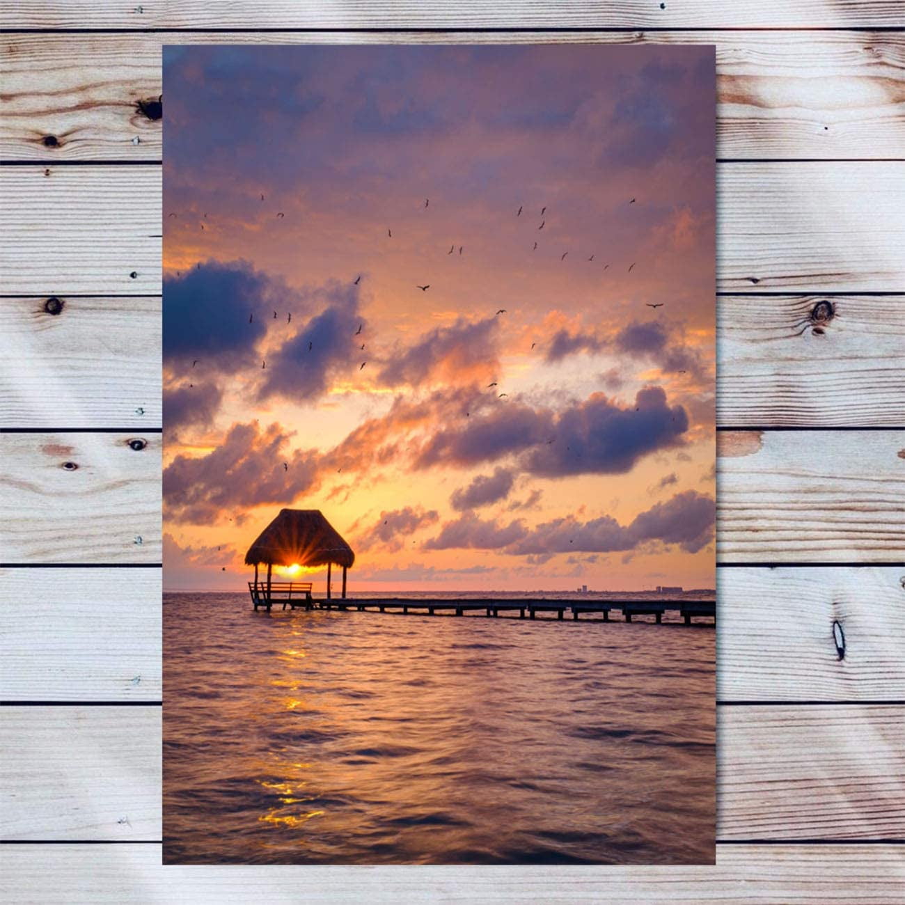 Nature Landscape Canvas Wall Art Artwork Wooden Frame Painting Isla Mujeres  Cancun Mexico Modern Artwork Framed Ready To Hang For Bedroom Living Room Home  Office Decor 12x16 Inch 