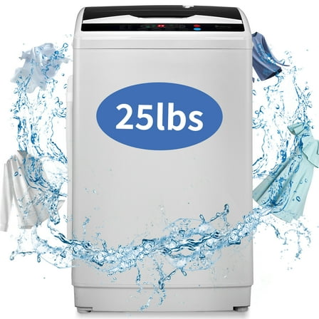 Zimtown Full Automatic Washing Machine, 25 lbs Top Load Portable Washer with Drain Pump