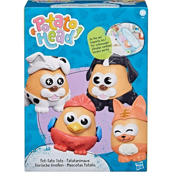 Potato Head Pet-Tato Tots Set with 31 Pieces & Rolling Carry Case  Mix & Match Pet-Themed Parts  Creative Toddler Toy for Kids Ages 2 