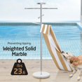 thumbnail image 4 of KES Natural Marble Outdoor Towel Rack with Weighted Marble Base, Pool Towel Rack Outdoor for Hot Tub 18/8 Stainless Steel, Adjustable 3 Arms with Storage Tray Brushed, 4 of 10