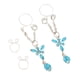 thumbnail image 5 of 1 par de anillos de pezón con clip no perforante para mujeres que cuelgan de cristal artificiales Azul, 5 of 6