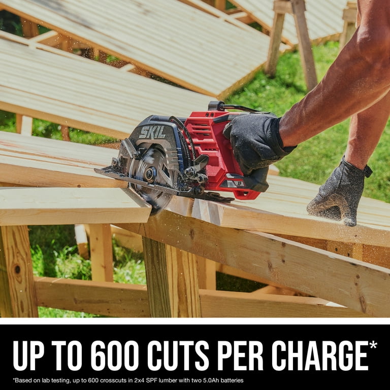 SKIL 2x20V Brushless 7-1/4'' Rear Handle Circular Saw Kit with PWR