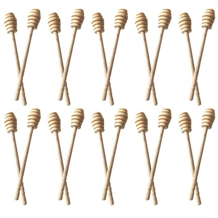 

20 Pack Honey Comb Wand Mixing Handle Jar Spoon Wood Long Stick Supplies Drizzle Easy to use Gadgets Kitchen Tools Unique Design