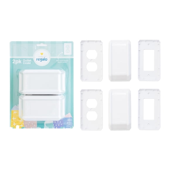 Outlet Cover Box Regalo Child Safety, color blanco, paquete de 2
