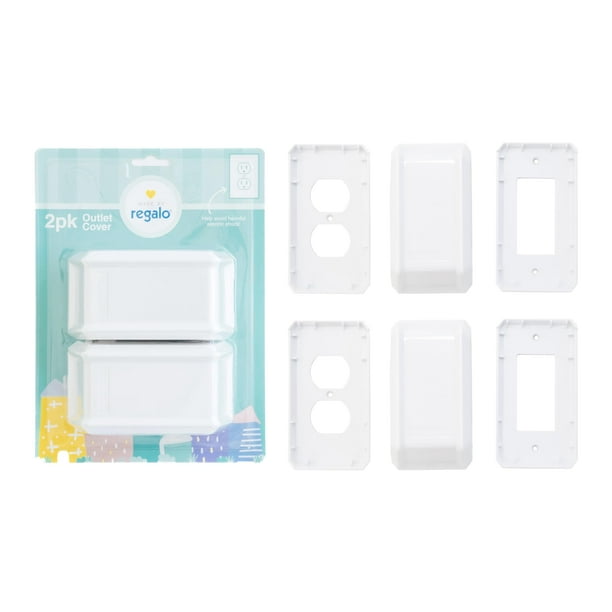 Outlet Cover Box Regalo Child Safety, color blanco, paquete de 2