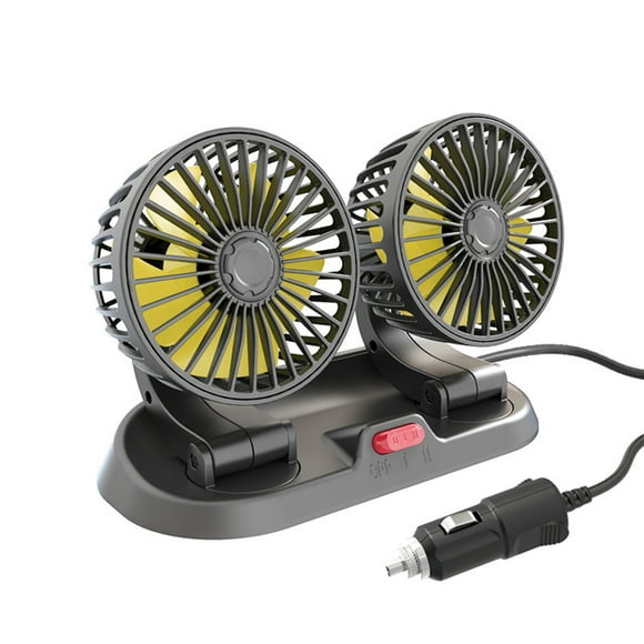 VONKY Plastic Automotive Cooling Fan 10W Portable Removable Cable Power Double Head Adjustable 360 Degree Home Dashboard Fans 12V Car