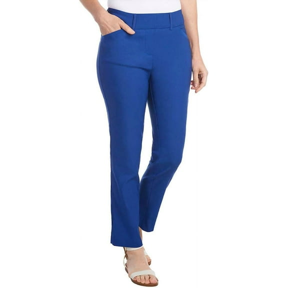 Hilary Radley Women Mid-Rise Stretch Pull-On Ankle Pant (Mazarine Blue, X-Large)