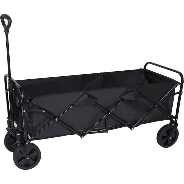YSSOA Folding Utility Outdoor Garden Cart Wagon, 330LBS Heavy Loaded