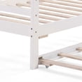 thumbnail image 2 of Soges Twin Size Wood Daybed with Pop Up Trundle, Platform Bed Sofa Bed Frame with Adjustable Trundle for Bedroom Living Room, No Box Spring Needed, White, 2 of 17
