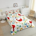 thumbnail image 4 of Cardinal Bird Queen Comforter Set Boho Floral Bedding Set, Colorful Leaves Bedding Comforter Sets Abstract Watercolor Plant Duvet Set, Wild Animal Quilted Comforter, 4 of 6