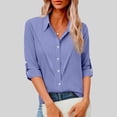 thumbnail image 2 of Posijego Cotton Linen Tops for Women Button down Shirts Plus Size Business Casual Beach Vacation Shirt for Ladies, 2 of 7