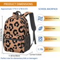 thumbnail image 3 of Black and Orange Leopard Print Pattern 17" School Backpacks for Teens,Waterproof Oxford Fabric,S-Shape Padded Straps for School,Travel,Hiking,Camping, 3 of 6