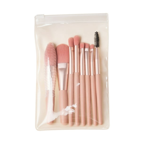 Mini set para principiantes, 8 brochas portátiles para maquillaje, base de maquillaje, polvos, colorete y maquillaje de belleza.