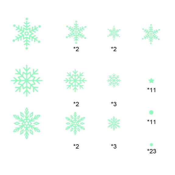 PEIBang Glow in The Dark Christmas Snowflake Wall Decal,Luminous Christmas Snowflake Wall Stickers for Holiday Decoration and Party Supplies