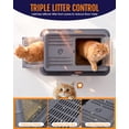 thumbnail image 6 of Powools Cat Litter Box - Stainless Steel Litter Box with Lid for Kitty, Metal Base Enclosed Cat Box with Litter Scoop, Elevated Step Box, Activated-Carbon pack, 16.1" x 12.2" x 14.0", Grey, 6 of 8