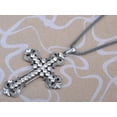 thumbnail image 2 of Alilang Beautiful Intricate Silvery Tone Clear Crystal Rhinestone Cross Pendant Necklace, 2 of 5