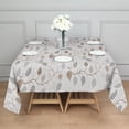 thumbnail image 3 of White Cartoon Leaf and Vine Pattern Square Tablecloth,Waterproof Square Table Cover,Wipeable Spillproof Washable Table Cover for Home Kitchen Party Decor 42"X42"(107x107cm), 3 of 6