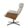 thumbnail image 2 of Jennifer Taylor Home Jovan 31.5" Mid-Century Modern Genuine Leather Recliner Lounge Chair, Pastel Beige Leather, 2 of 9